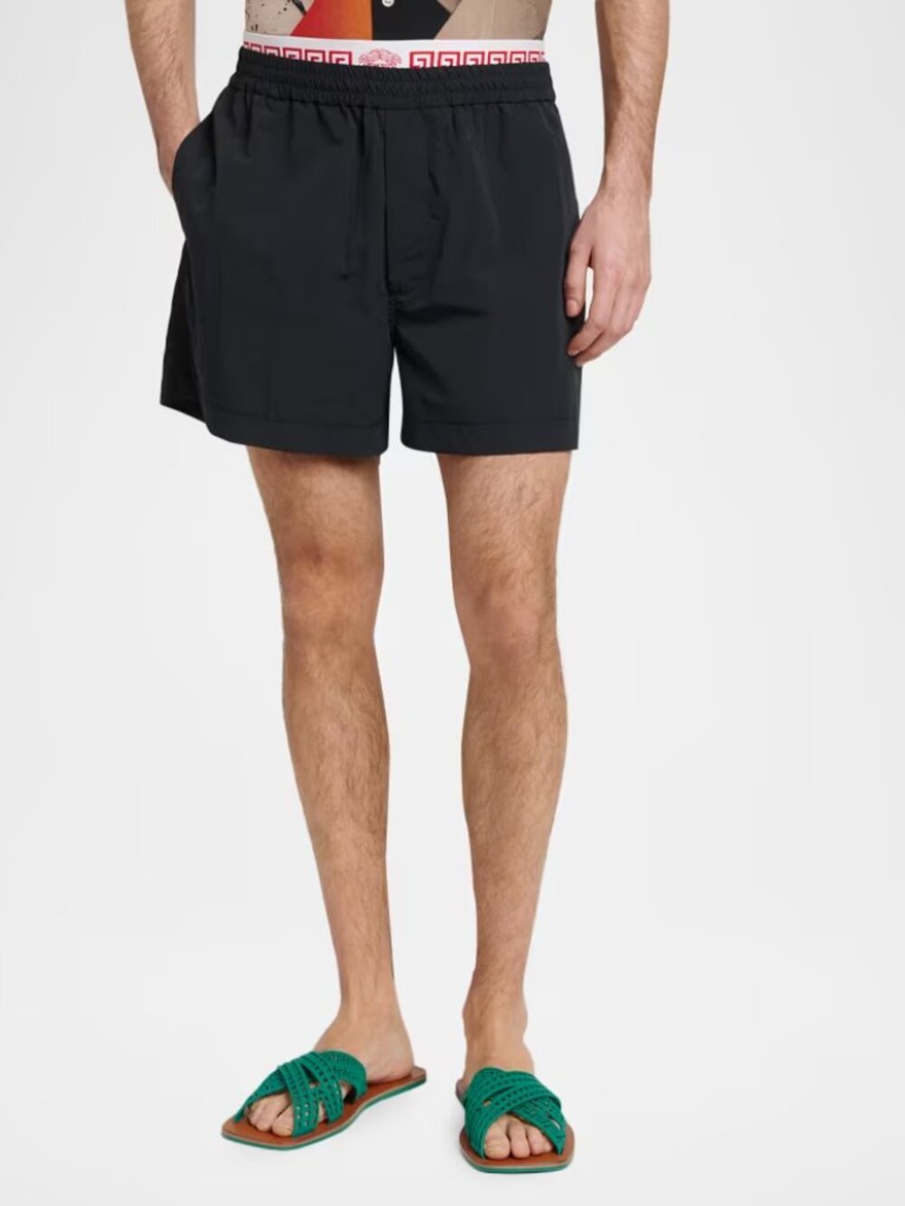 Versace Classic Men's Logo Band Textured Nylon Shorts size S